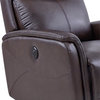 Wolfe Contemporary Recliner in Dark Brown Genuine Leather