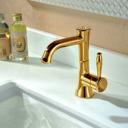 Ti-PVD Finish Contemporary Style Bathroom Sink Faucet T0555G - Bathroom Sink Faucets