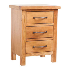vidaXL Solid Oak Wood Nightstand w/ 3 Drawers Side Storage Table Cabinet Stand
