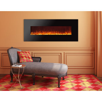 Electric Wall Mounted Fireplace Royal 72 inch with Pebbles| Ignis