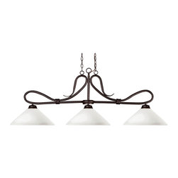 Cobra 137BRZ Angled Matte Opal Island Light - Kitchen Island Lighting