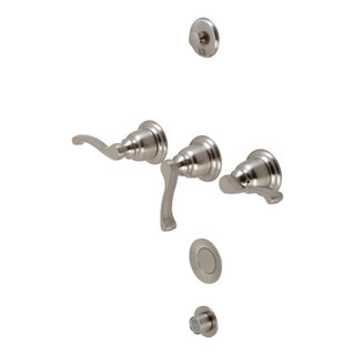 Home & Garden Kingston Satin Nickel/Brass Roman Tub Faucet KC369 Garden Faucet T