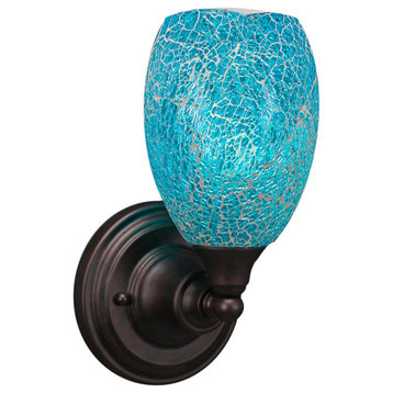 1-Light Wall Sconce, Bronze/Turquoise Fusion