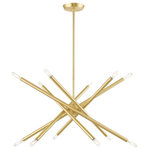 Livex Lighting - Livex Lighting 46776-12 Soho - Twelve Light 2-Tier Chandelier - An iconic chandelier, the Soho features an organicSoho Twelve Light 2- Satin BrassUL: Suitable for damp locations Energy Star Qualified: n/a ADA Certified: n/a  *Number of Lights: Lamp: 12-*Wattage:60w Candelabra Base bulb(s) *Bulb Included:No *Bulb Type:Candelabra Base *Finish Type:Satin Brass