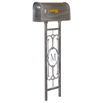 Classic Curbside Mailbox with Monogram Mailbox Post