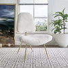 Ponder Upholstered Sheepskin Fur Lounge Chair, White