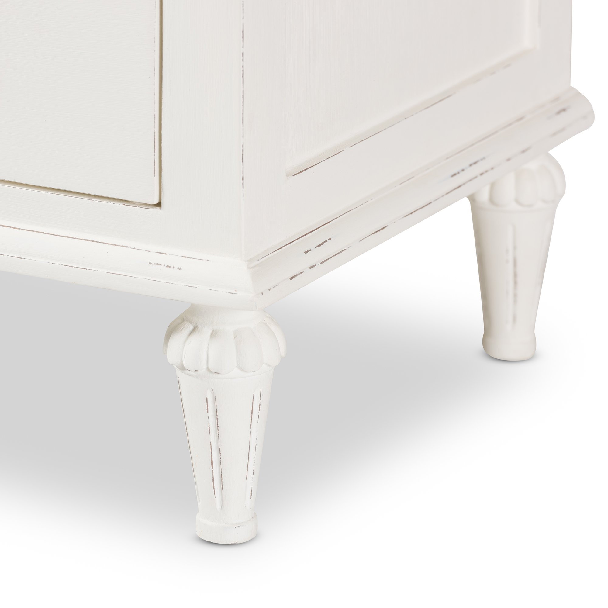 French Inspired Nightstand, 3 Drawers With Bronze Plated Hardware ...