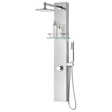 ANZZI Coastal 44" Full Body Shower Panel System With Rain Shower, Nickel