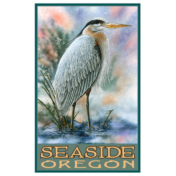 Dave Bartholet Great Blue Heron Seaside Oregon Art Print, 24"x36"