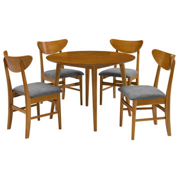 Landon 5-Piece Round Dining Set, Acorn