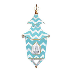 Turquoise Bargello Lantern - Pendant Lighting