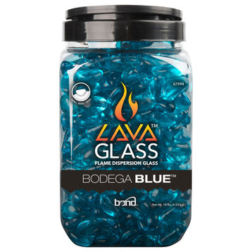 Lavaglass Mini Cut Fire Pit Glass, Bodega Blue, Single Jar