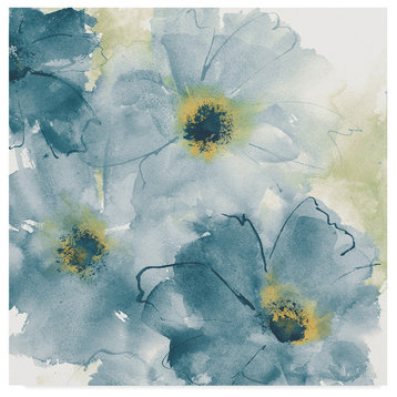Chris Paschke 'Seashell Cosmos Ii Blue And Yellow' Canvas Art, 24"x24"