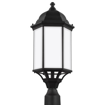 Sevier Large 1-Light Outdoor Post Lantern, Black