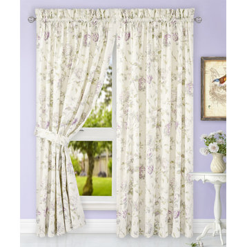 Abigail Tailored Panels with Ties, Lilac, 82"x84"