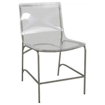 Penelope Dining Chair, Clear, Antique Silver, 31"H (SCH-151690 8021V95)