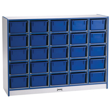 Rainbow Accents 25 Cubbie-Tray Mobile Storage - without Trays - Blue