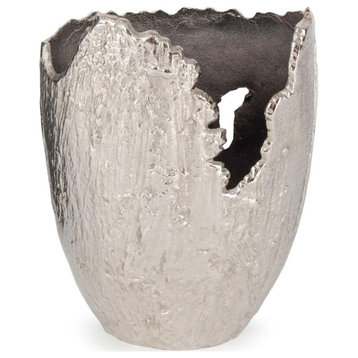 Shale Vase Small, Nickel, Silver