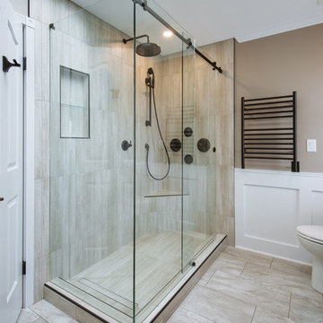 En suite Wainscoting and Oil Rubbed Bronze Renovation in Langley BC