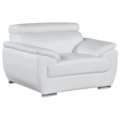 Nestore Premium Genuine Leather Match Chair, White