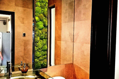 Example of a small transitional powder room design in Other