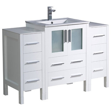 Fresca Torino 48" White Modern Bathroom Cabinets With Integrated Sink