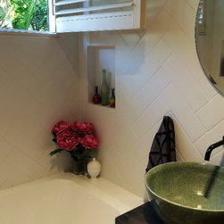 White Tiles herringbone pattern - Wall Decor