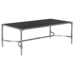 Decor Love - Glam Coffee Table, Silver Finished Metal Base and Black Tempered Glass Top - - This coffee table will add a fresh look to any room