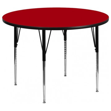 Flash Furniture 60'' Round Activity Table With Red Thermal Fused Laminate Top