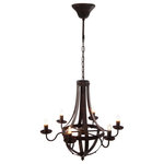 A&B Home - Black Metal Chandelier With 6 Lights 25"x22"x24" - This beautifully unique Metal Chandelier will gave sparkle to brilliant evenings at your house. With six lights the curved graceful arms enhance the exquisite detailing of this iron collection.. The timeless elegance of this chandelier is sure to lend a special atmosphere anywhere its placed! Made of iron. Measures 25"x22"x24".                                                                                                                                                                                                                                                                                                                                                                                                                                       Approved: Dry Only
