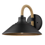 Golden Lighting - Journey Wall Sconce Natural Black - Inspired by industrial styling, Journey is a collection of updated coastal looks in sleek modern finishes. The authentic rope wrapped around the wall sconce is a nod to the age-old nautical tradition of mooring. Eye catching rope accents are complemented by the slightly textured natural black finish. Enhance the look of any bathroom, bedroom, reading nook, or living room with this subtle addition.