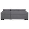 ACME Jacop Sleeper Sectional Sofa With Storage, Dark Gray Fabric