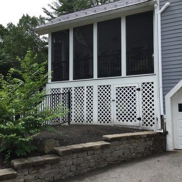 Screened Porch with Black rails, and pet resistent screens
