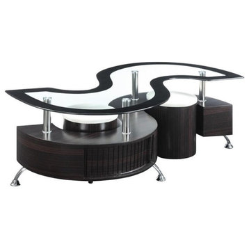 Bowery Hill Coffee Table Set in Cappuccino
