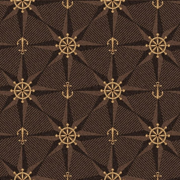 12'x12' Square Custom Area Rug Mariners Tale Nylon Stainmaster Carpet, Chocolate