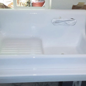 After- Antique Washboard Sink Refinish