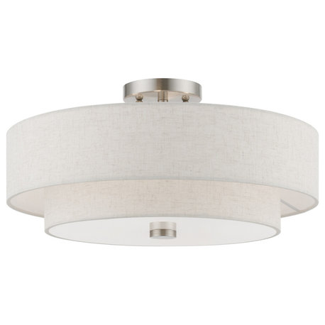 Meridian 4 Light Brushed Nickel Semi-Flush