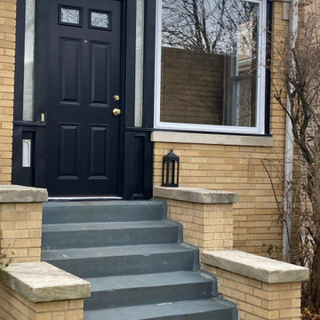 New Steel Entry Door With Sidelite & Transom/ After