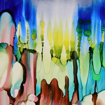 Go Your Own Way - Abstract Modern Art, Green, Blue, and Yellow Wall Decor