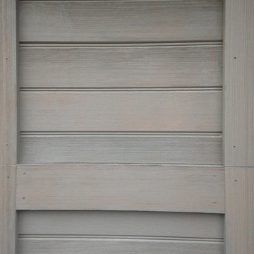 Custom Wood Garage Doors with antiquing process