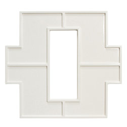 Studio Moderne Fretwork Pattern Interlocking Field in Ecru Gloss - Tile