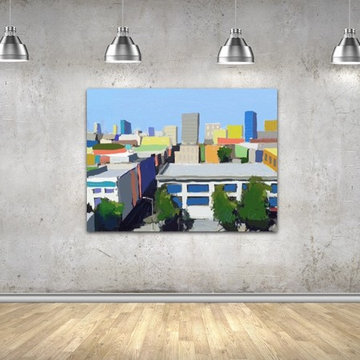 In Context: "City One" Acrylic Painting On Canvas