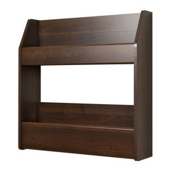 Espresso 2-Shelf Composite Wood Floating Wine and Liquor Rack - Wine Racks