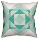 DDCG - Turquoise Geometric Throw Pillow, 20"x20", Cover, Pillow Insert - Make a bold statement in your lounge area or bedroom with the Turquoise Geometric Throw Pillow. The modern design printed on this soft decorative pillow will liven up any room in your home and is the ideal size for accessorizing any chair, sofa, or bed.  This pillow comes in a variety of sizes and has the option to be purchased with the pillow insert included or just the cover only. If you re looking to complete the look in your bedroom, pair with the Turquoise Geo Pattern Duvet Cover Set or the Turquoise Pattern Duvet Cover Set, items sold separately.