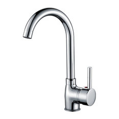 Single Lever Kitchen Mixer Tap, Solid Brass, Swivel Spout, Elegant, Chrome