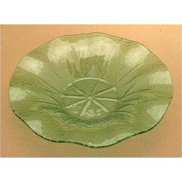 Green Flower Glass Bowl