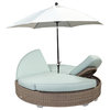 Palisades Round Double Chaise With Sunbrella Cushions, Gray, Canvas Buttercup