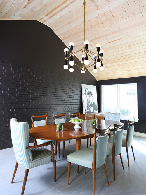 Dining Room Design Ideas, Remodels & Photos with Black Walls