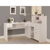 Pemberly Row L Shaped Home Office Desk with Hutch in White
