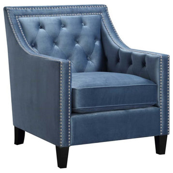 Catania Modern / Contemporary Accent Arm Chair in Marine Blue